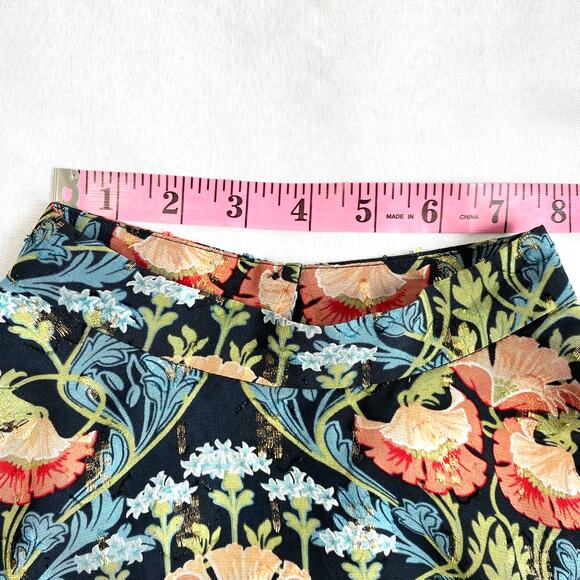 Anthropologie Meadow Rue Basilique Floral Blouse Top Size 8 Muticolor Metallic - Picture 13 of 13